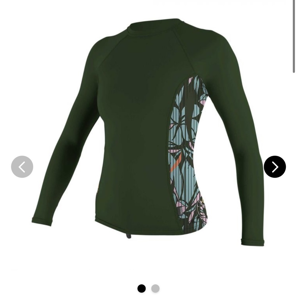 O'Neill Zip-Up Rash Guard Olive Green